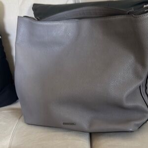 Chic Gray Leather Tote Bag
